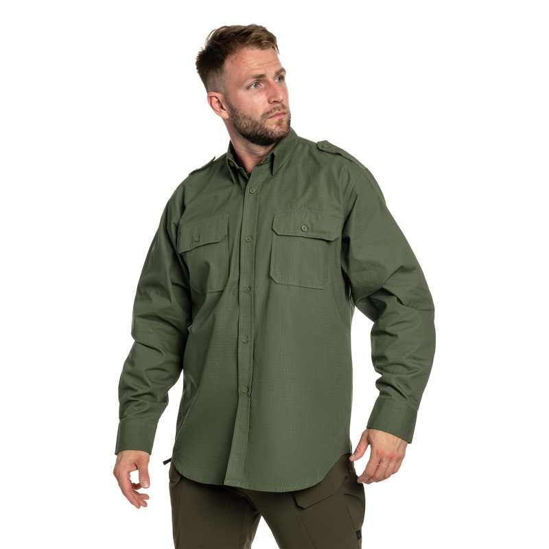 Сорочка тактична Mil-Tec Ripstop Tactical Shirt Long Sleeve 2XL Olive (10915001-906-2XL)