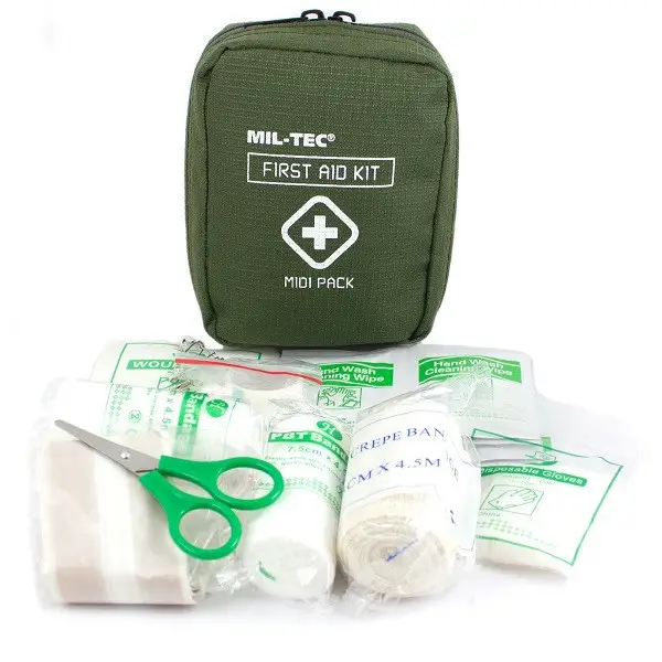 Аптечка тактична Mil-Tec Укомплектована First Aid Kit Midi Pack Olive (16025900)
