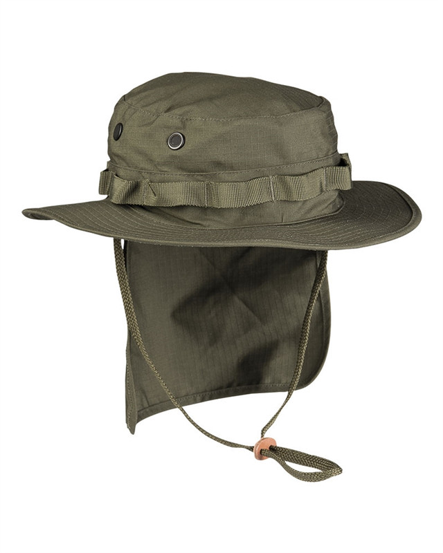 Панама тактична Mil-Tec З хвостом Захист шиї XL Олива BRIT.BOONIE R/S M.NECKFLAP OLIV (12326101-905-XL)