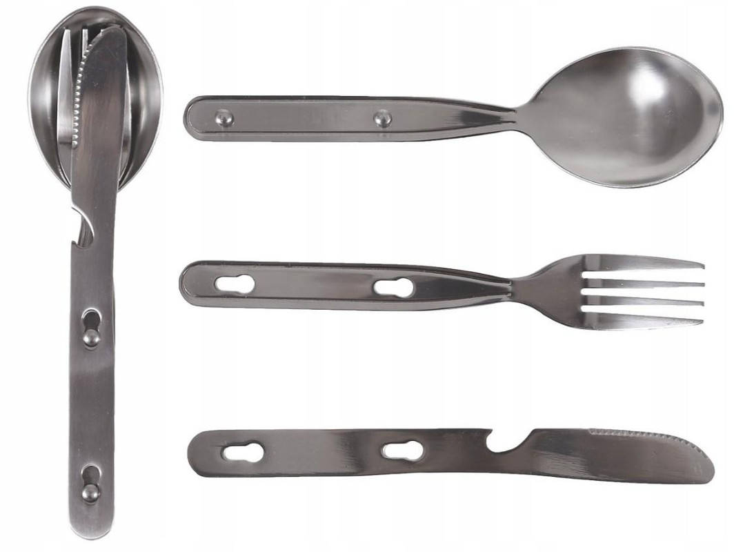Набір столовий Ложка, Виделка, Ніж Mil-Tec CAMPING ESSBESTECK 3-TLG.S/STEEL (14622700-3)