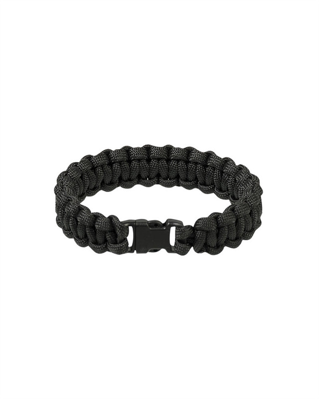 Браслет з Паракорду Mil-Tec Para Brac. W. Plastic Closure L 15мм Black (16370102-904-L)