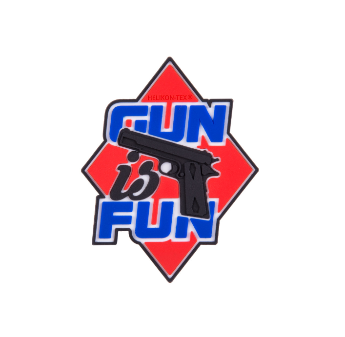 Шеврон тактичний Helikon-tex Червоний Gun is Fun Patch - PVC - Red (OD-GIF-RB-25)