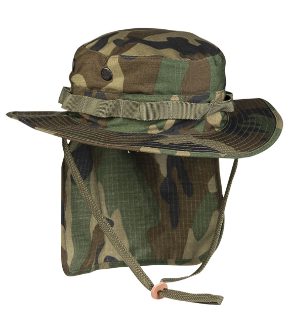 Панама тактична Mil-Tec З хвостом Захист шиї XL Камуфляж BRIT.BOONIE R/S M.NECKFLAP WOODLAND (12326120-905-XL)