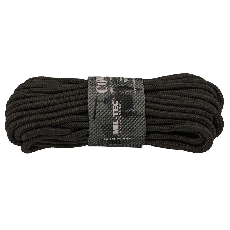 Паракорд тактичний Mil-Tec Мотузка паракордова Commando line 7мм x 15м Black (15941002-007-15)